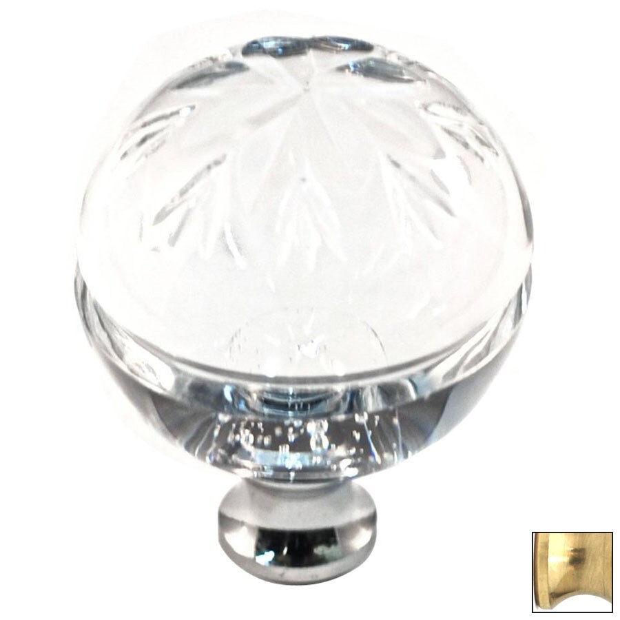 Cal Crystal Crystal Polished Brass Round Knob at
