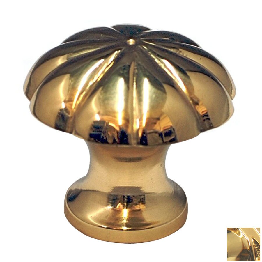 Cal Crystal Vintage Polished Brass Mushroom Knob at