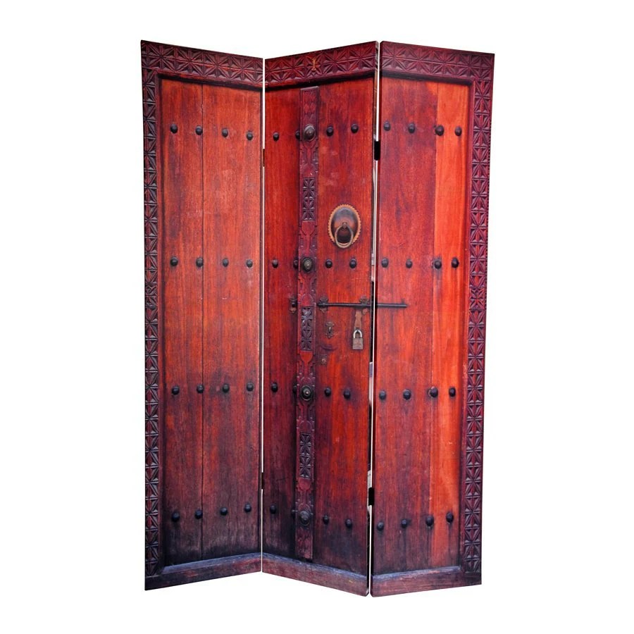 Oriental Furniture Doors 3Panel Multicolor Fabric Folding Indoor