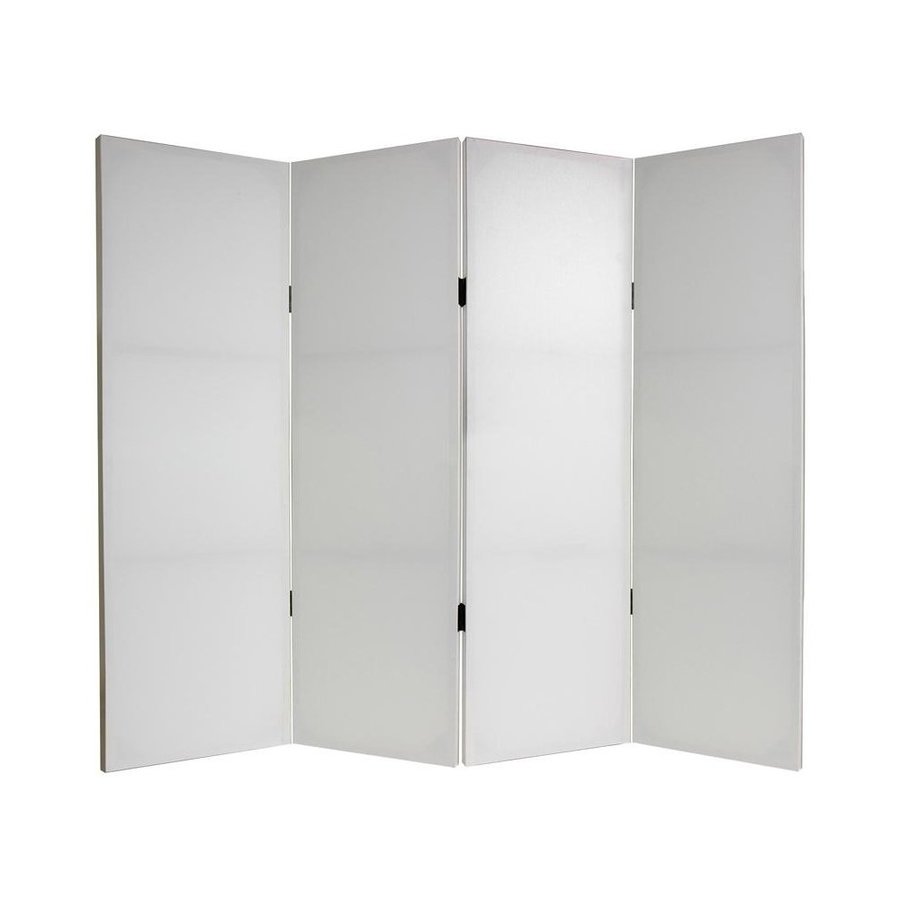 Oriental Furniture Do It Yourself 4Panel White Fabric Folding Indoor