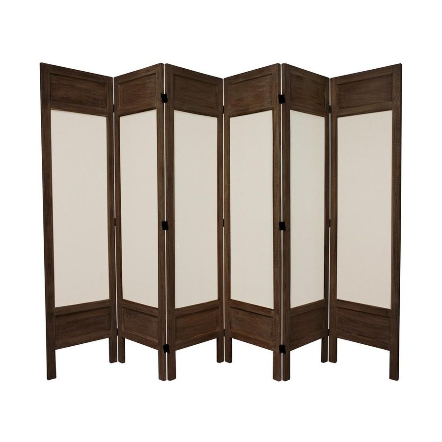Shop Oriental Furniture 6Panel Burnt Brown Fabric Folding