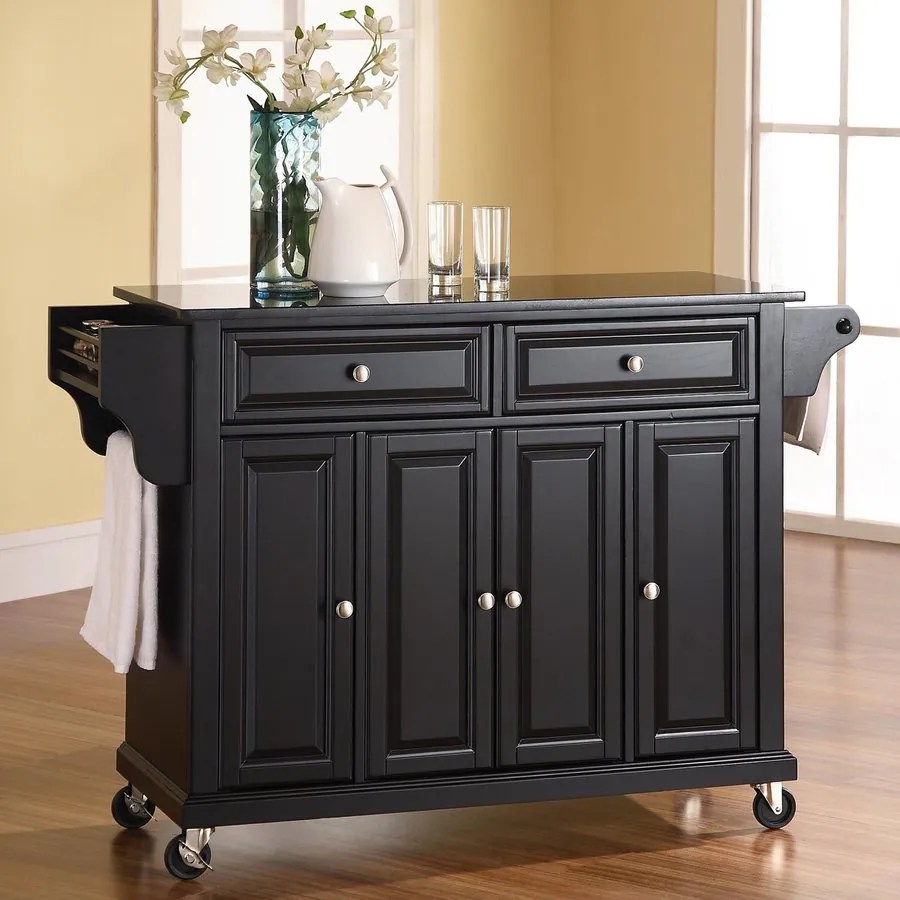 Crosley Furniture Black Craftsman Kitchen Island at