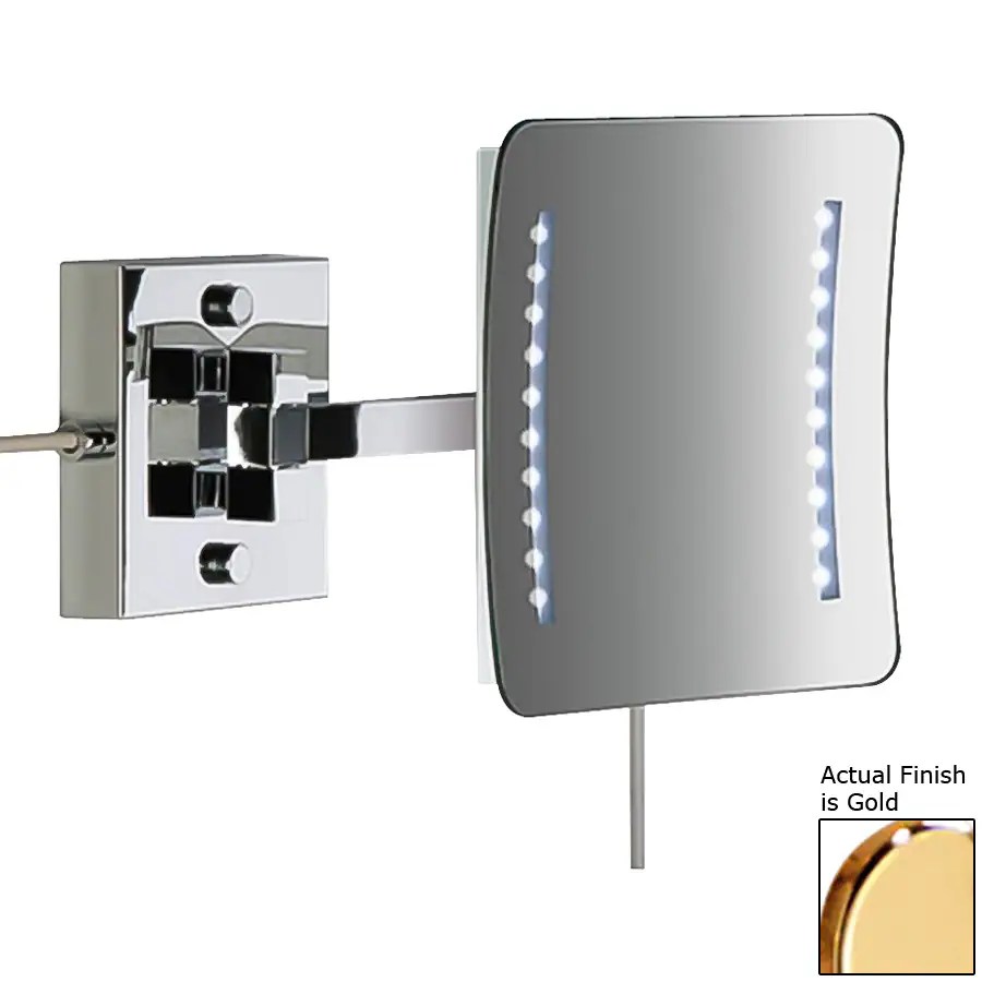 Nameeks Windisch Gold Brass 3x Magnifying Rectangular WallMounted