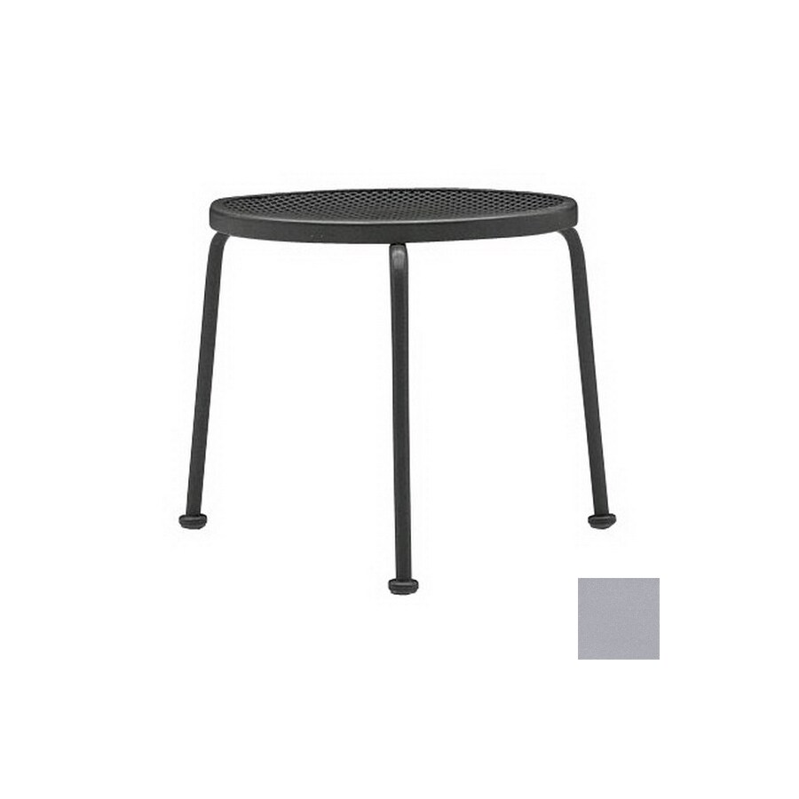 Cascadia 17in x 17in Chromite Wrought Iron Round Patio Side Table at