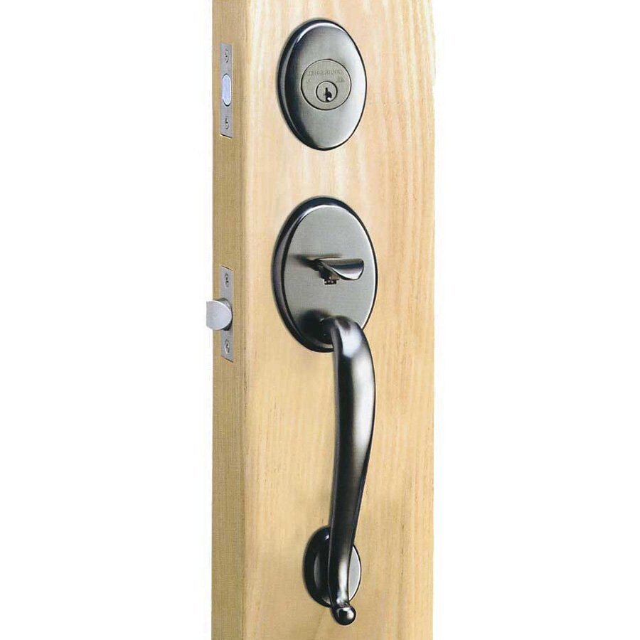 Double Hill Brass Satin Nickel Dummy Door Handleset at