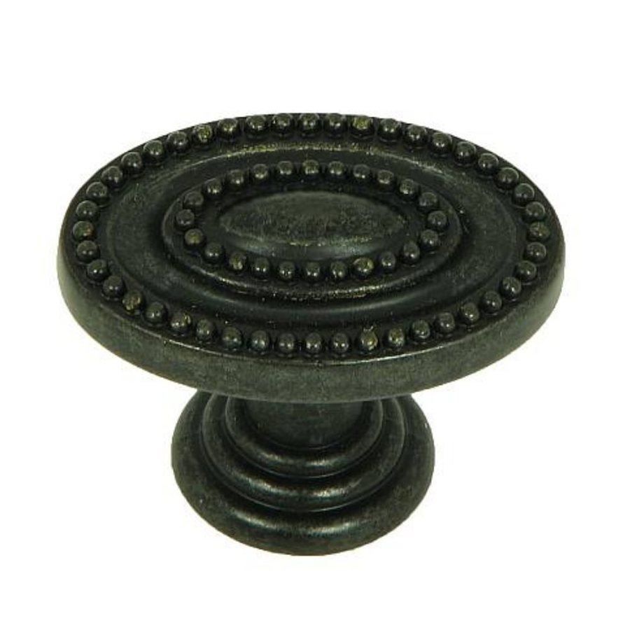 Stone Mill Hardware Ashton Black Antique Oval Knob at