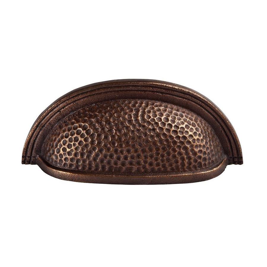 The Copper Factory Artisan Center to Center Antique Copper Oval Cup Pull at