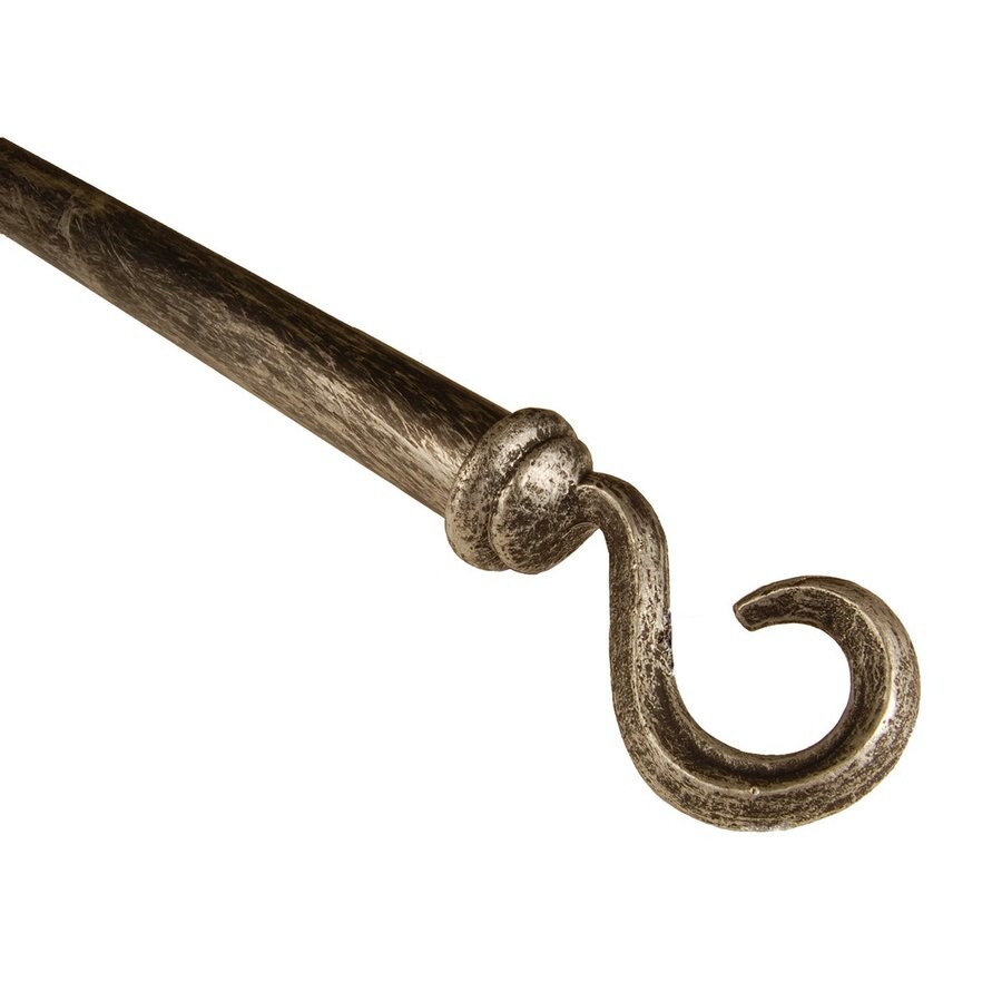 BCL Drapery Hook 48in to 86in Antique Silver Steel Curtain Rod Set at