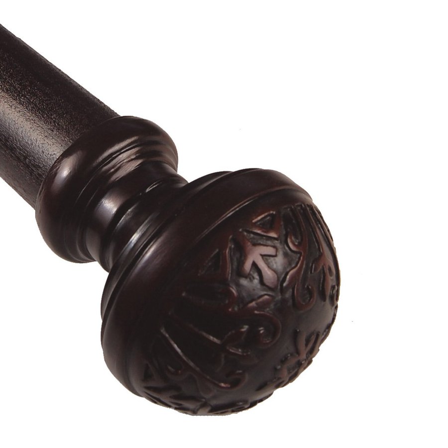 BCL Drapery Knob Walnut Wood Curtain Rod Set at