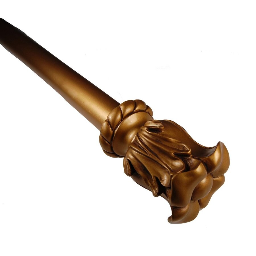 BCL Drapery Tulip Antique Gold Wood Curtain Rod Set at