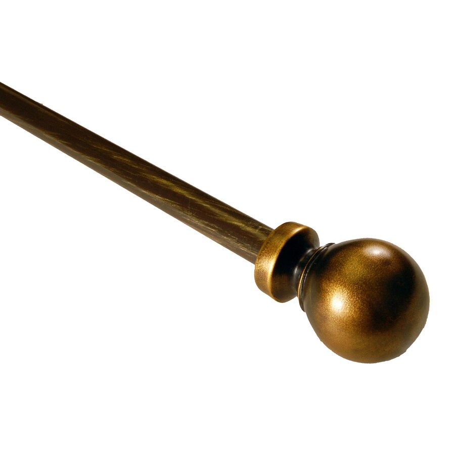 BCL Drapery Classic Ball 82in to 120in Antique Gold Steel Curtain Rod