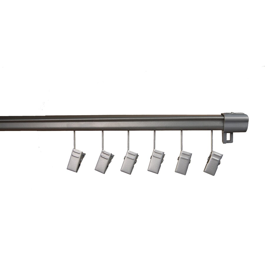Shop BCL Drapery 66in to 120in Silver Steel Curtain Rod Track at