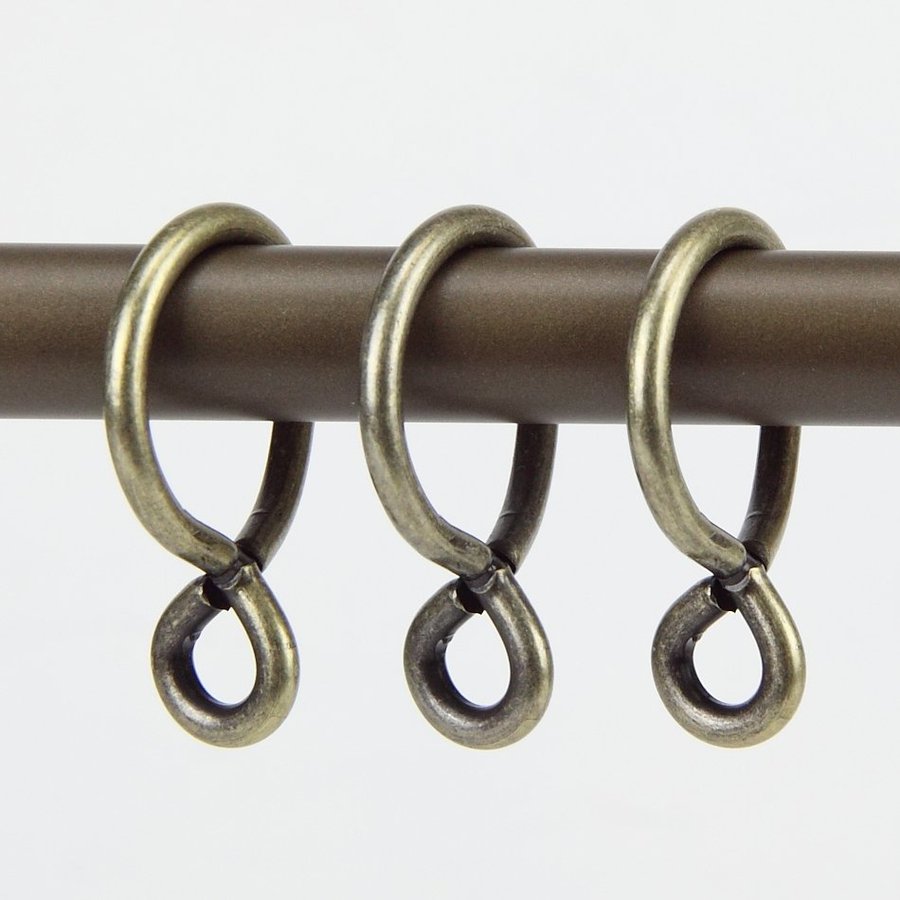 Rod Desyne 10Pack 1in Antique Brass Steel Curtain Rings in the