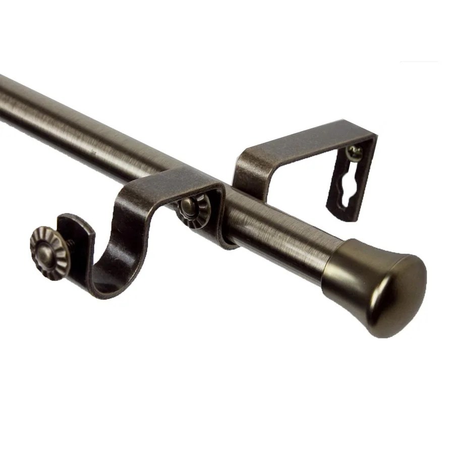 Rod Desyne Modern 28in to 48in Antique Brass Steel Double Curtain Rod