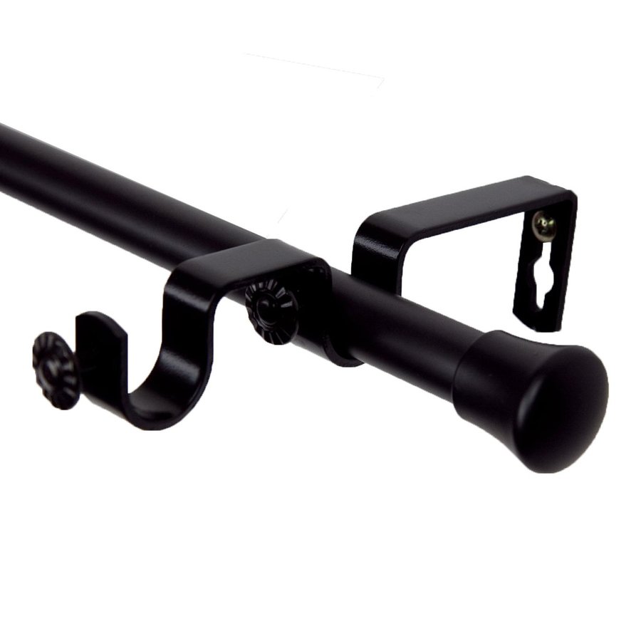 Rod Desyne Modern 66in to 120in Black Steel Double Curtain Rod at