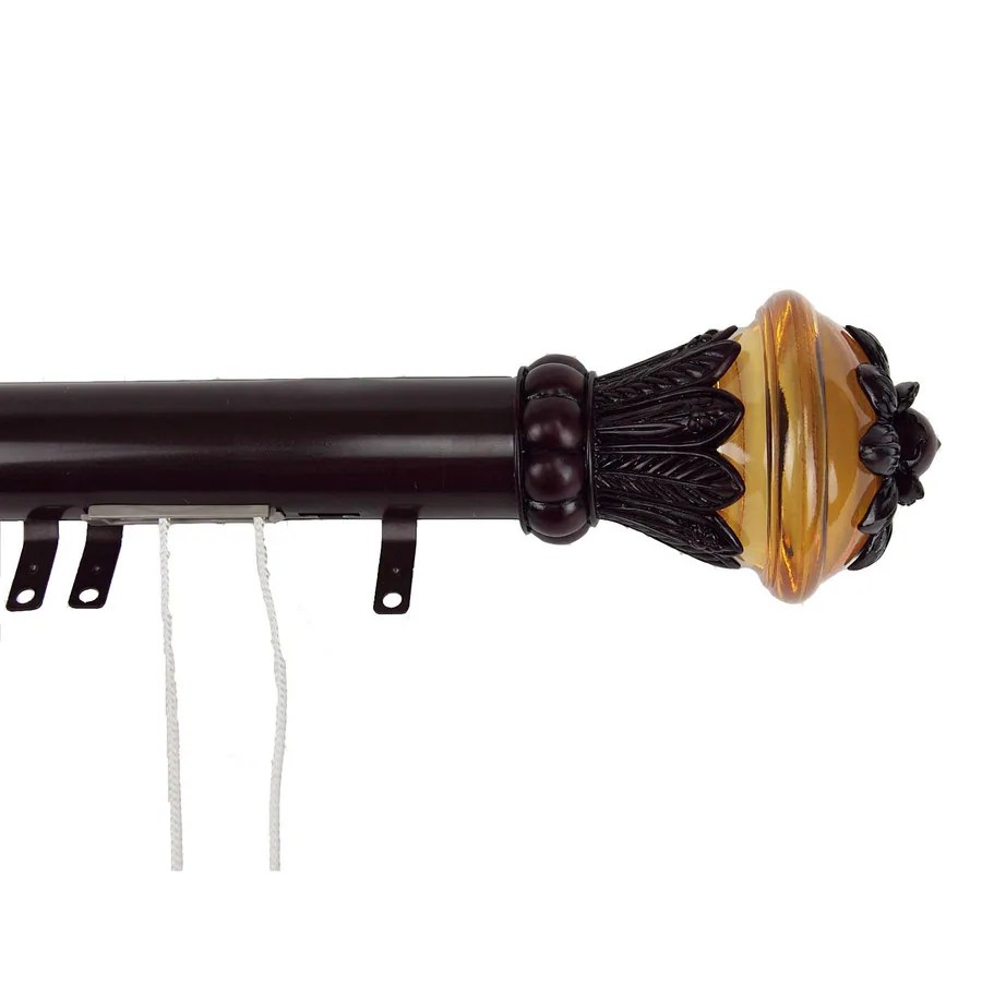 Shop Rod Desyne 30in to 48in Mahogany Metal Traverse Curtain Rod at