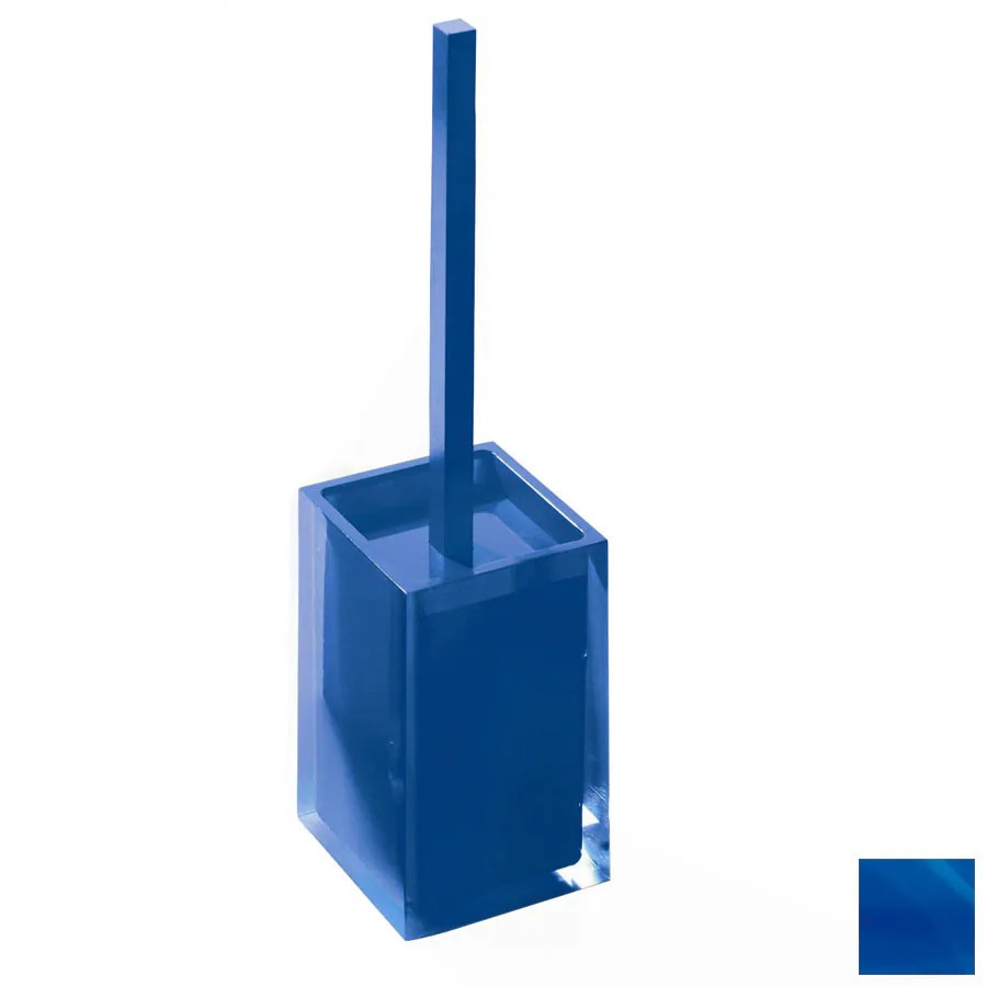 Nameeks Gedy Rainbow Blue Plastic Toilet Brush Holder in the Toilet