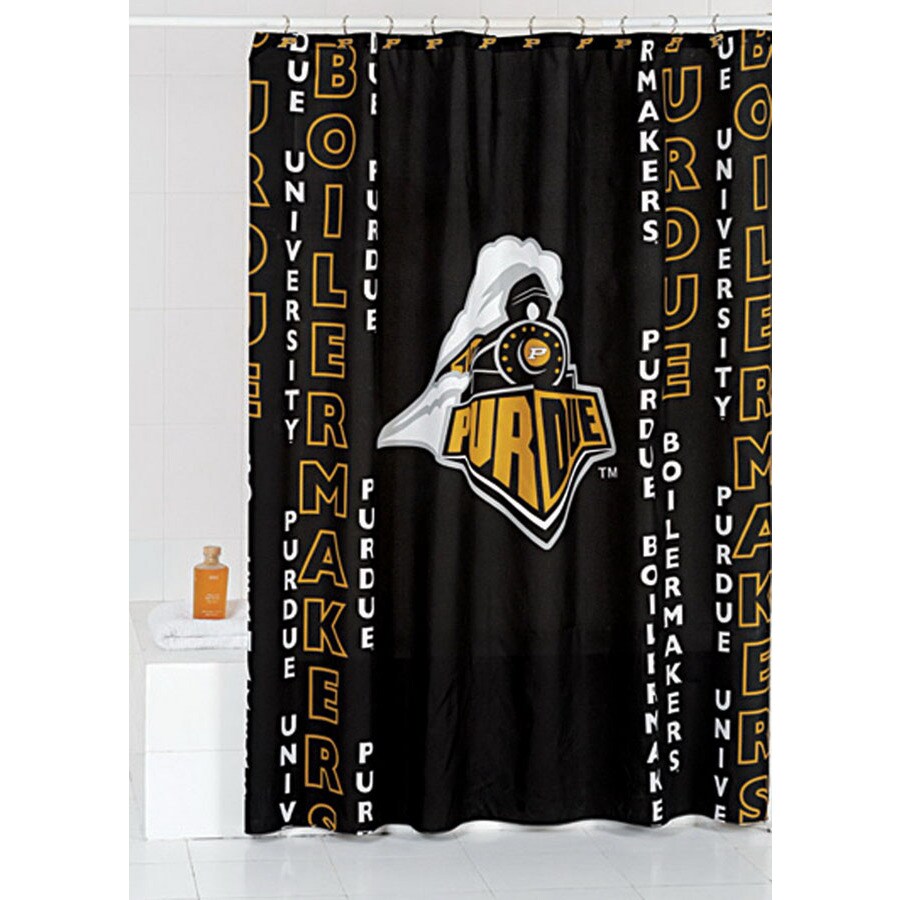 Belle View Polyester Purdue Boilermakers Patterned Shower Curtain at