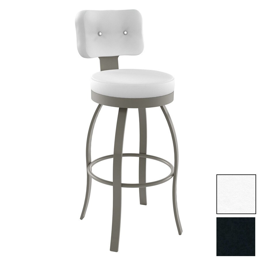 Amisco Hollywood Mat Black 35.25in Elements Swivel Spectator Bar Stool