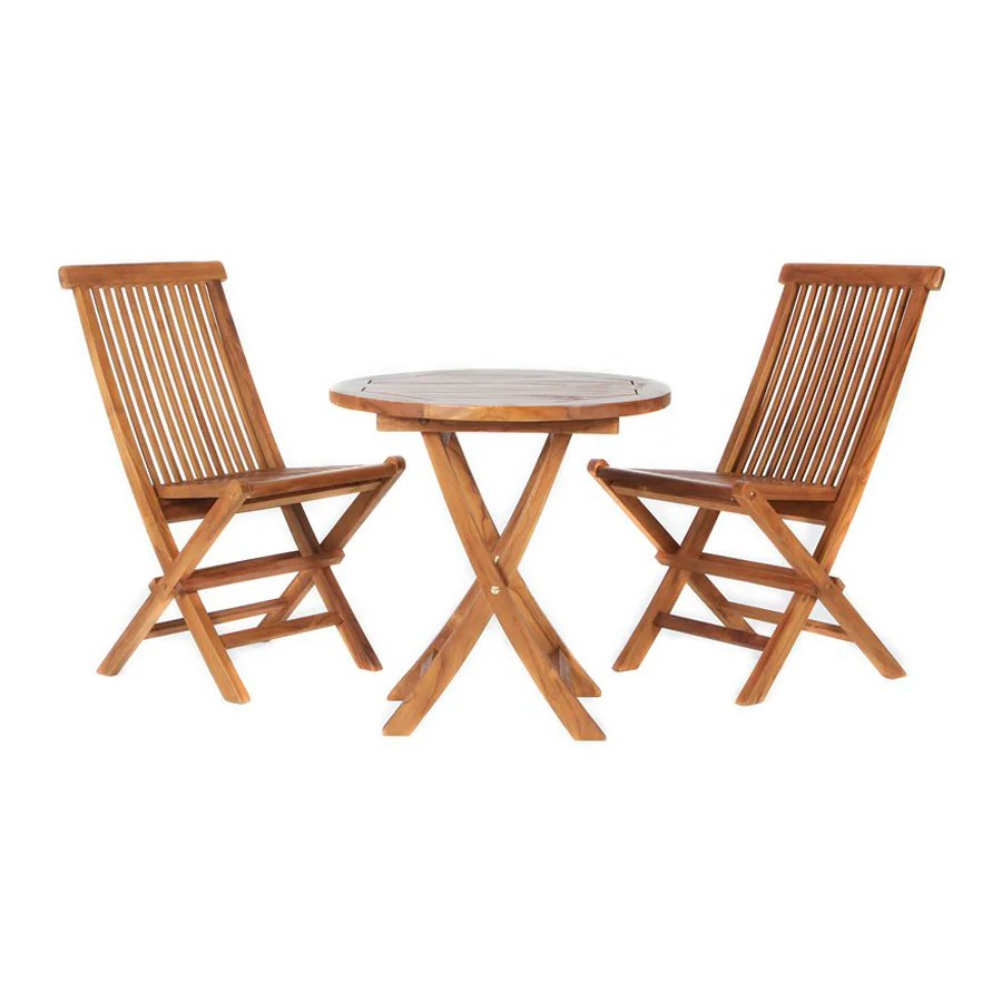 All Things Cedar 3Piece Brown Wood Frame Bistro Patio Dining Set at