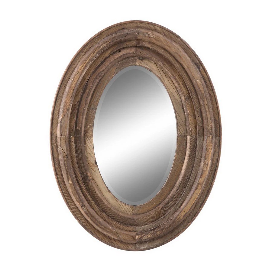 Cooper Classics 24in x 32in Natural Rustic Wood Oval Framed Wall