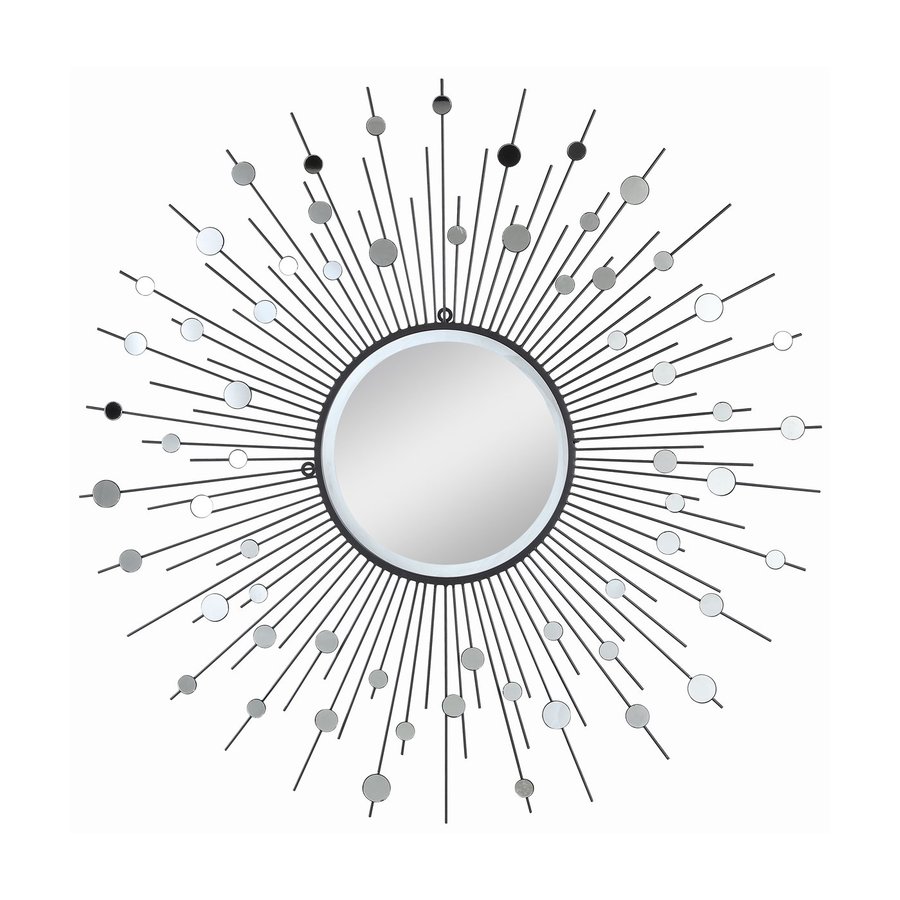 Shop Cooper Classics Delaney Silver Metal Beveled Round Wall Mirror at