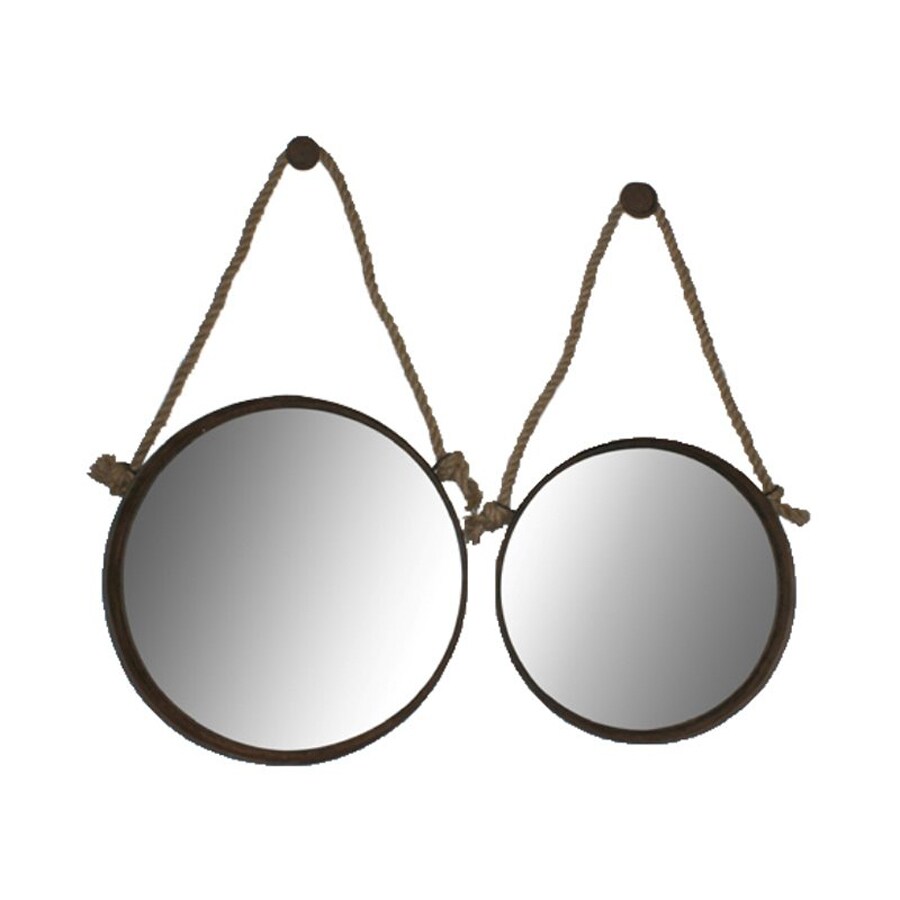 Shop Cheung's 24.25in L x 24.25in W Brown Polished Round Wall Mirror