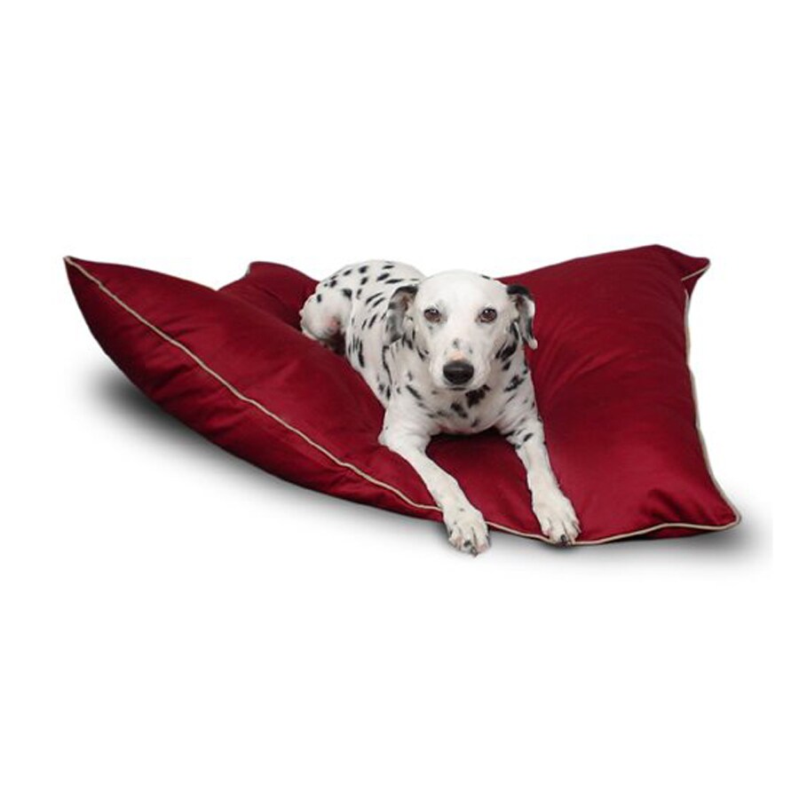 Majestic Pets Burgundy Poly Cotton Rectangular Dog Bed in the Pet Beds