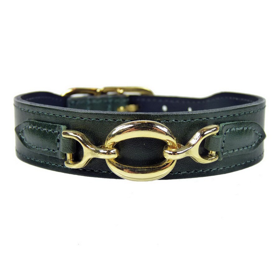 Hartman & Rose Ivy Green Leather Dog Collar at