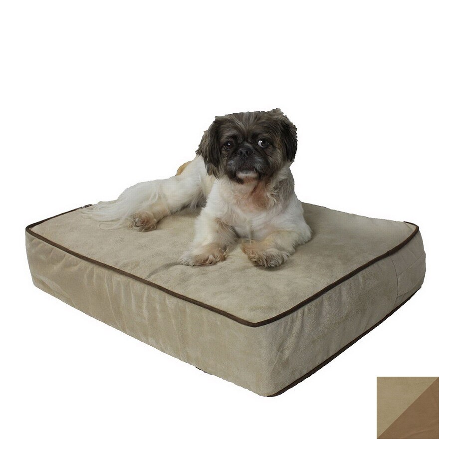 Snoozer Peat/Coffee Microsuede Rectangular Dog Bed in the Pet Beds