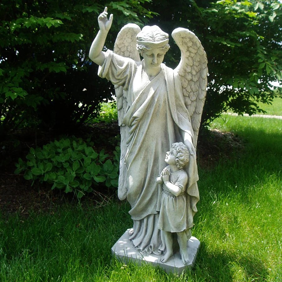 Shop Design Toscano Guardian Angel Child's Prayer 34in Angels and Cherubs Garden Statue at