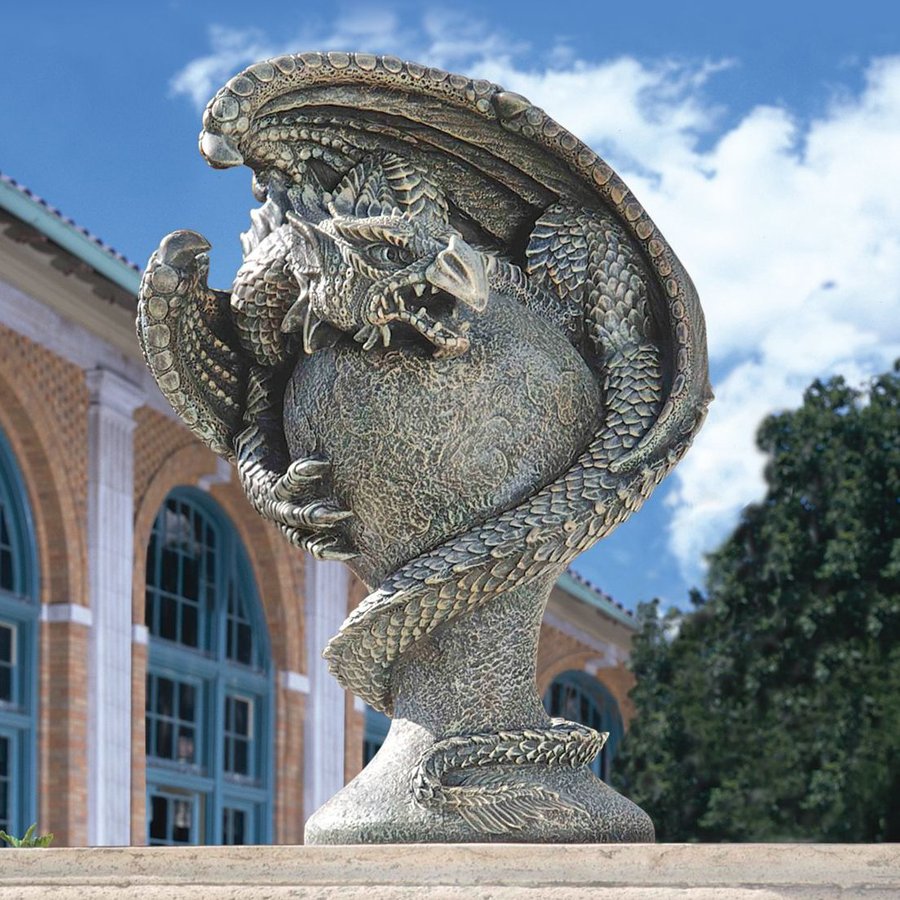 Design Toscano Mystic Dragon Avenger 18in Garden Statue in the Garden Statues department at