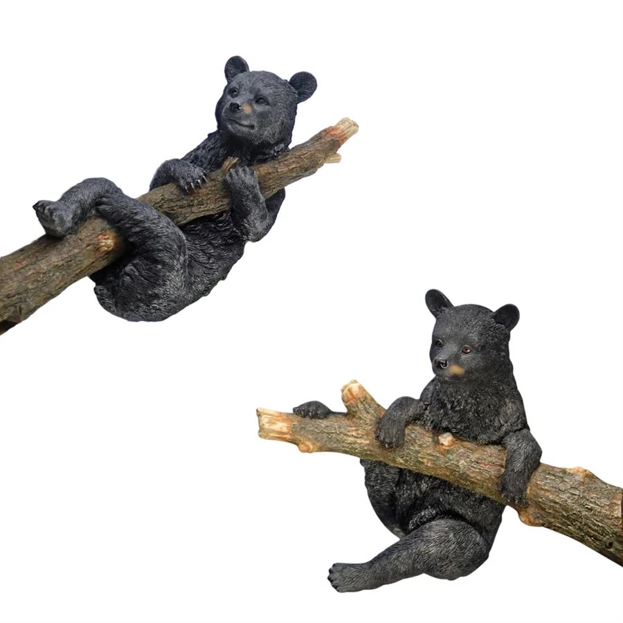 Shop Design Toscano Up a Tree Climbing and Hanging Black Bear Cubs