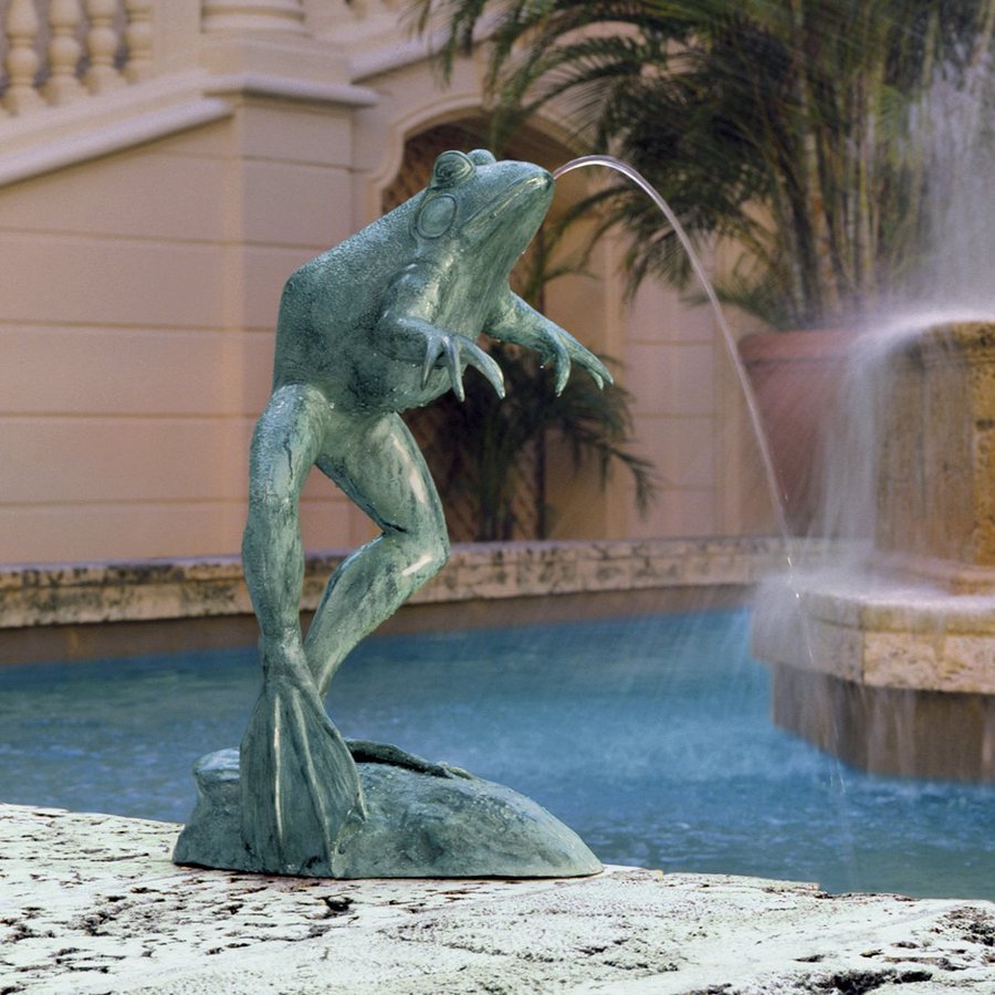 Shop Design Toscano Giant Jumping, Spitting, Leaping Frog 23in Animal