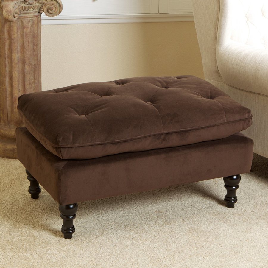 Best Selling Home Decor Jeremy Casual Brown Velvet Storage Ottoman in