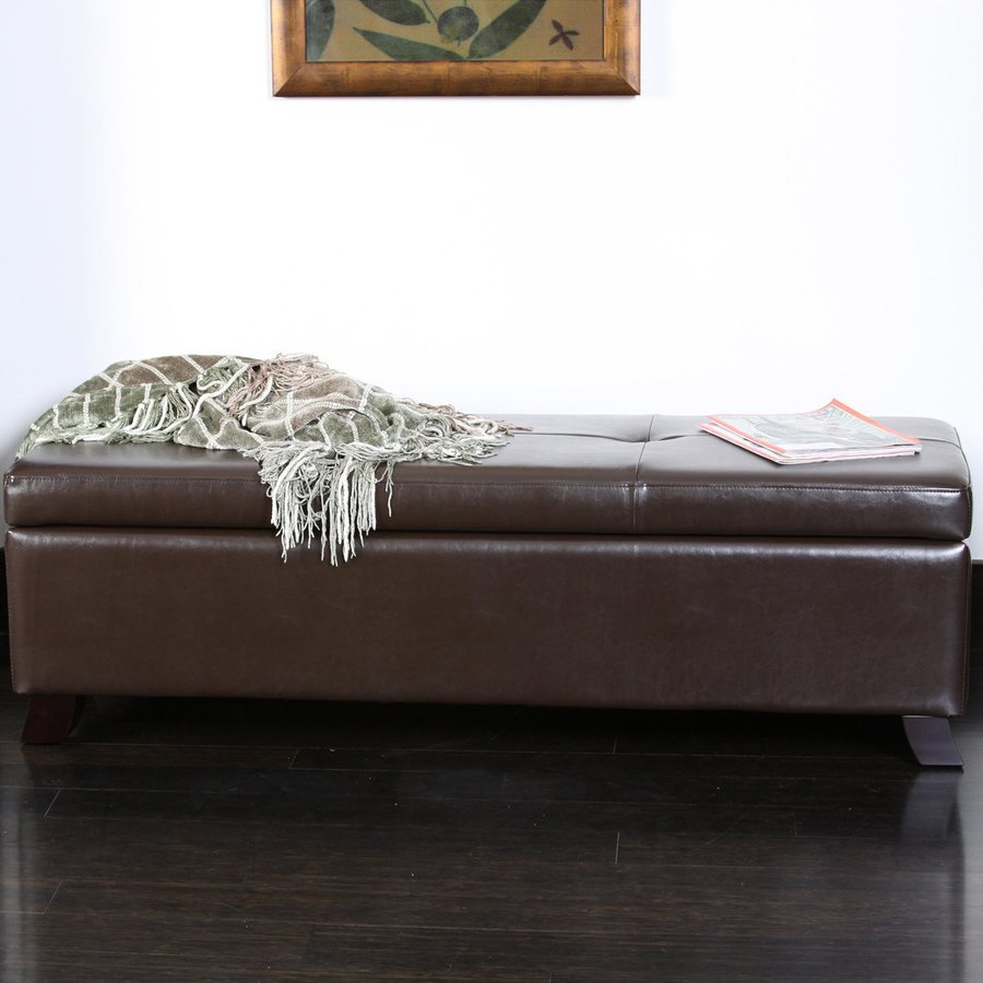 Best Selling Home Decor Cambridge Casual Brown Faux Leather Storage