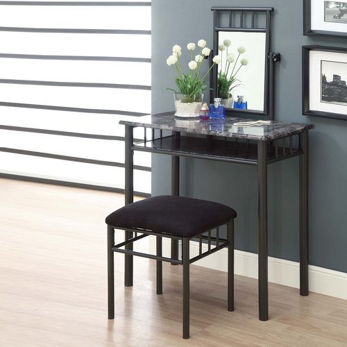 Monarch Specialties Grey Makeup Vanity in the Makeup Vanities