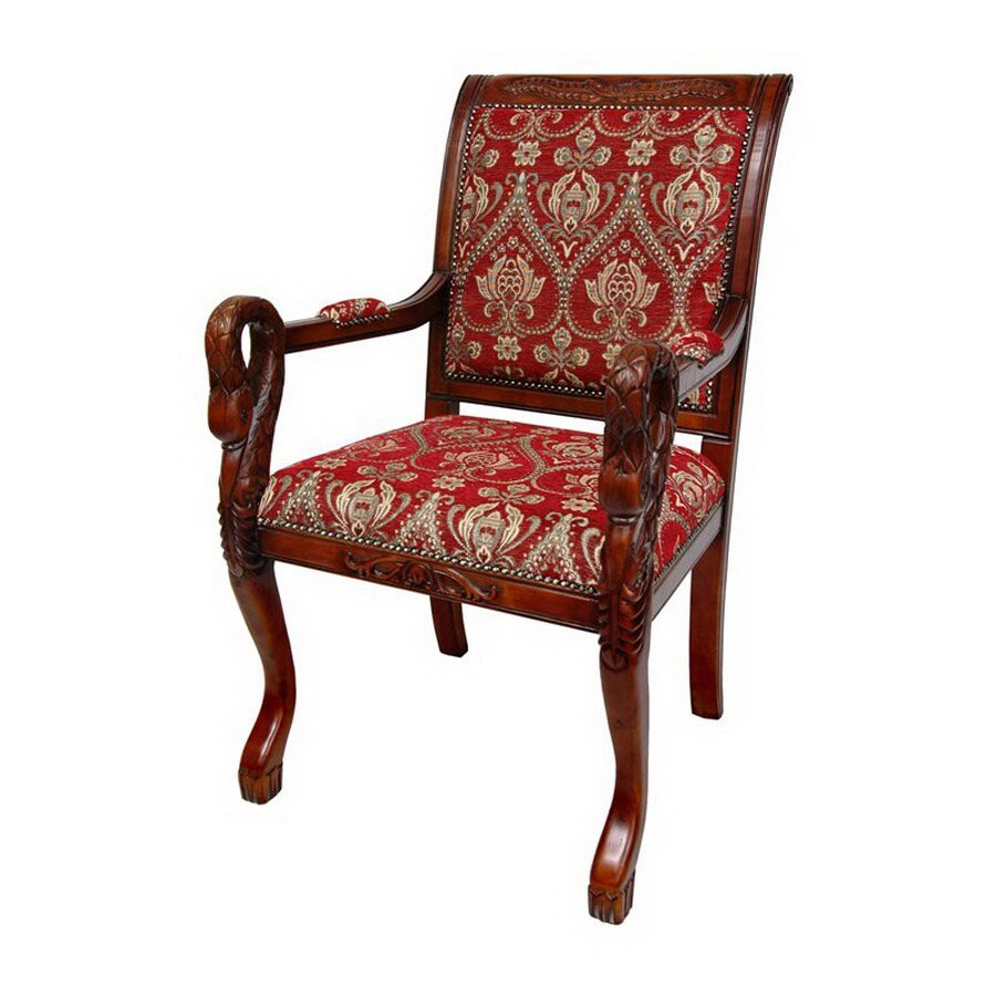 Oriental Furniture Classic European Mahogany Stained Accent Chair at