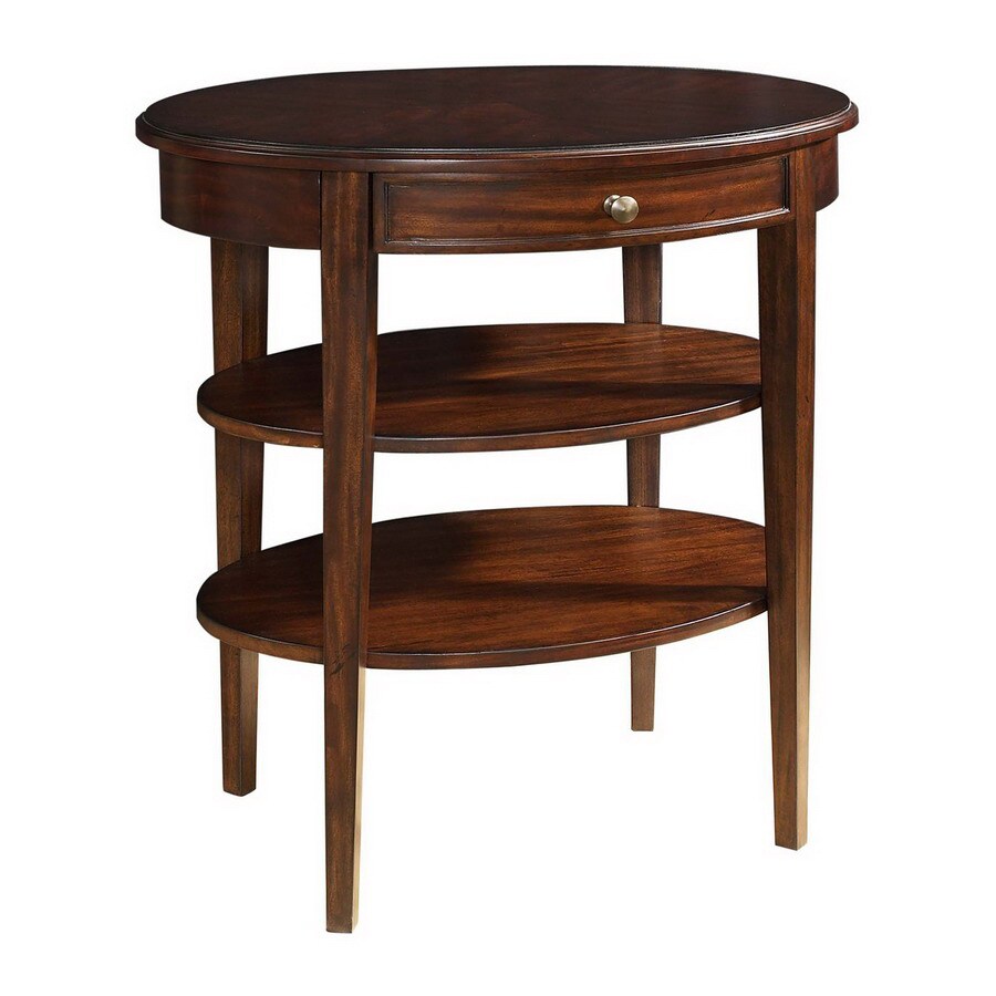 Cooper Classics Cherry Mahogany Oval End Table at