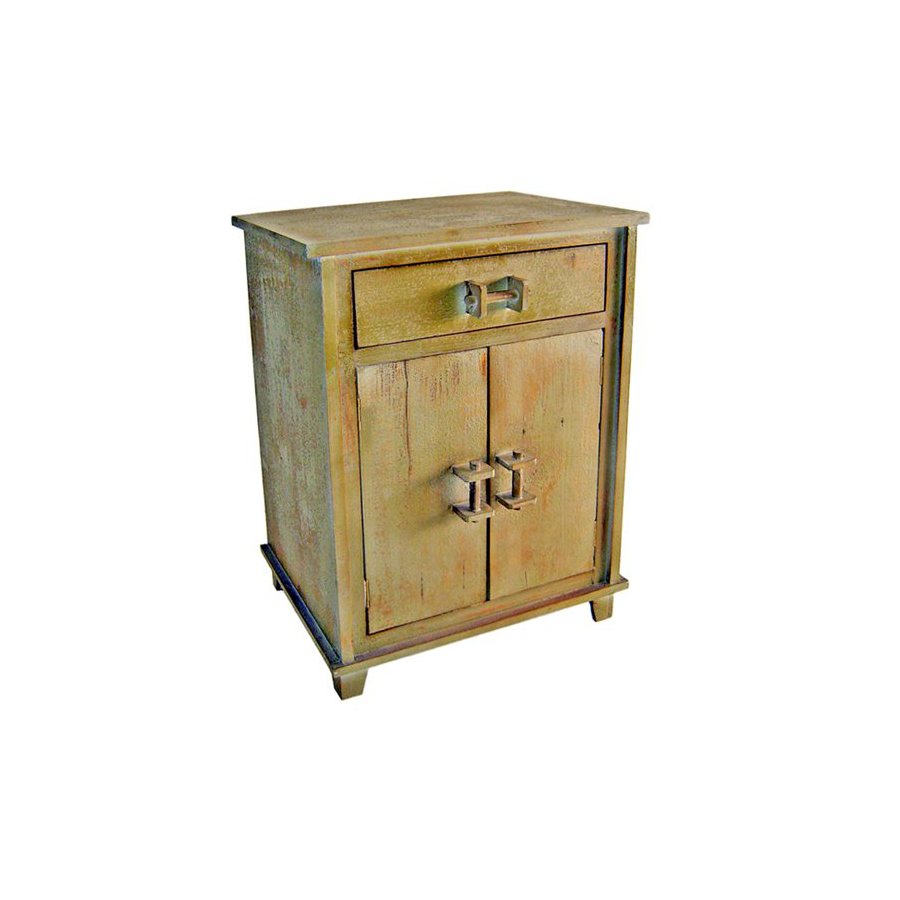 Cheung's Shabby Chic Light Grey Nightstand at