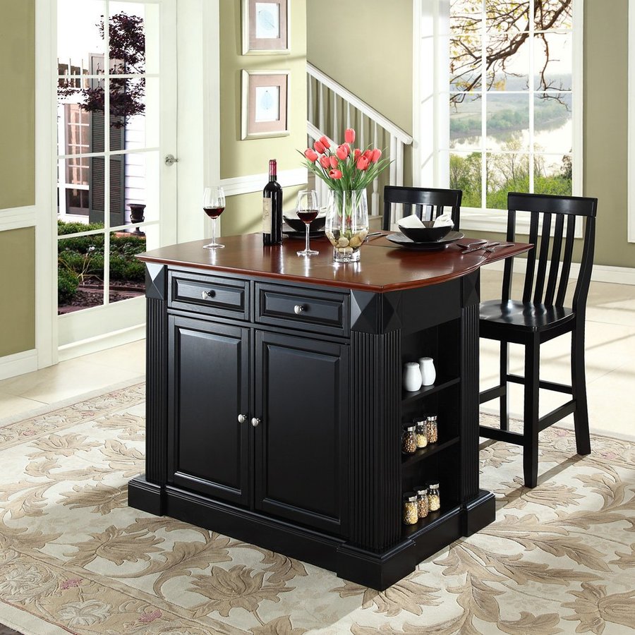 Shop Crosley Furniture 48in L x 35in W x 36in H Black Kitchen Island
