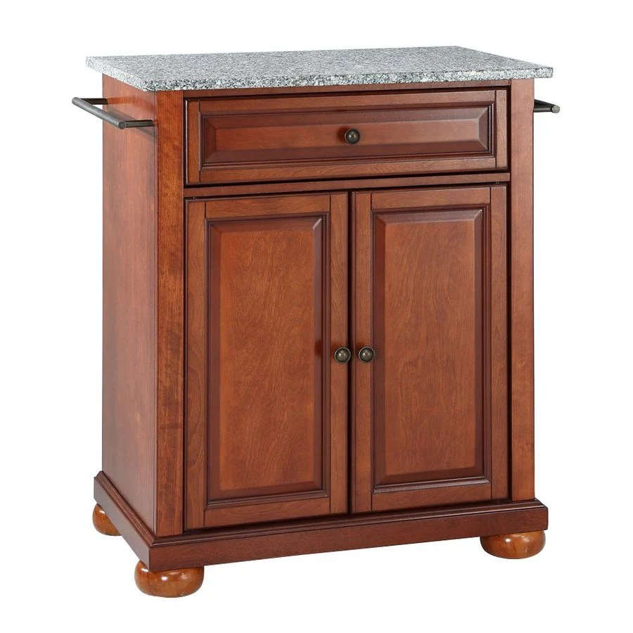 Drop Leaf Breakfast Bar Top Kitchen Island In Classic Cherry Finish