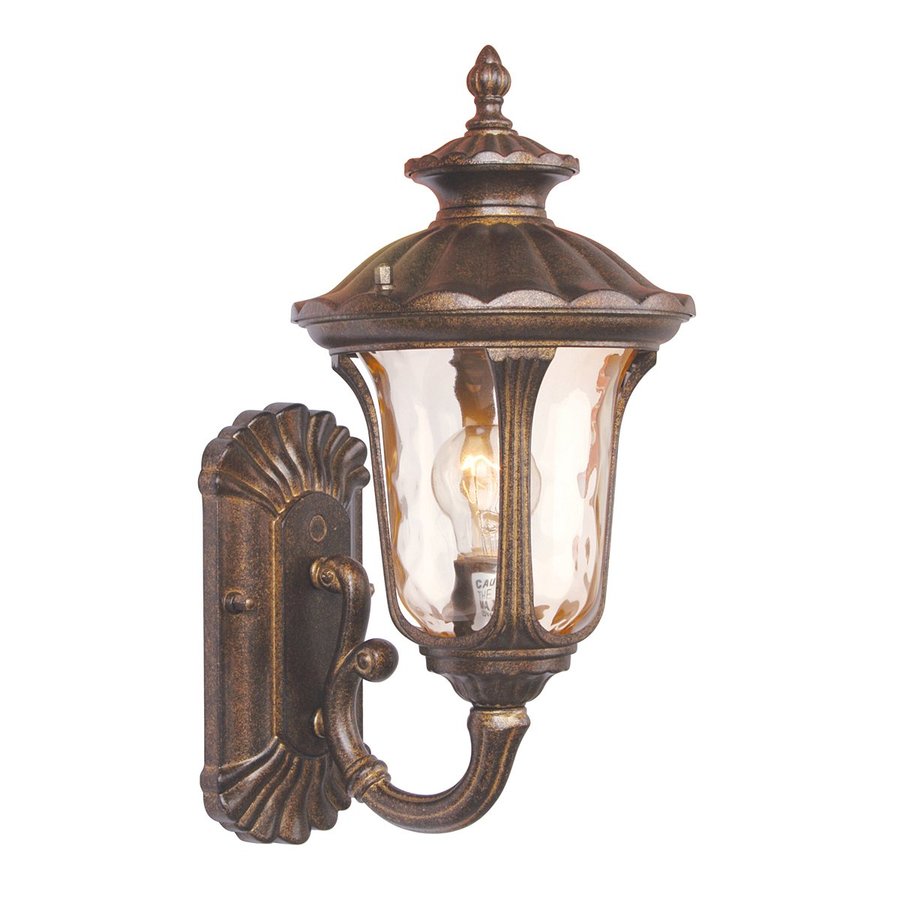Shop Livex Lighting Oxford 15.5in H Moroccan Gold Outdoor Wall Light