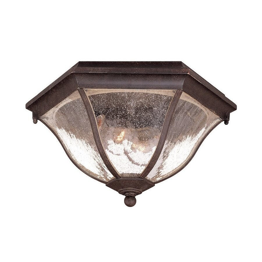 Acclaim Lighting 14in W Black Coral Outdoor Flush Mount Light in the