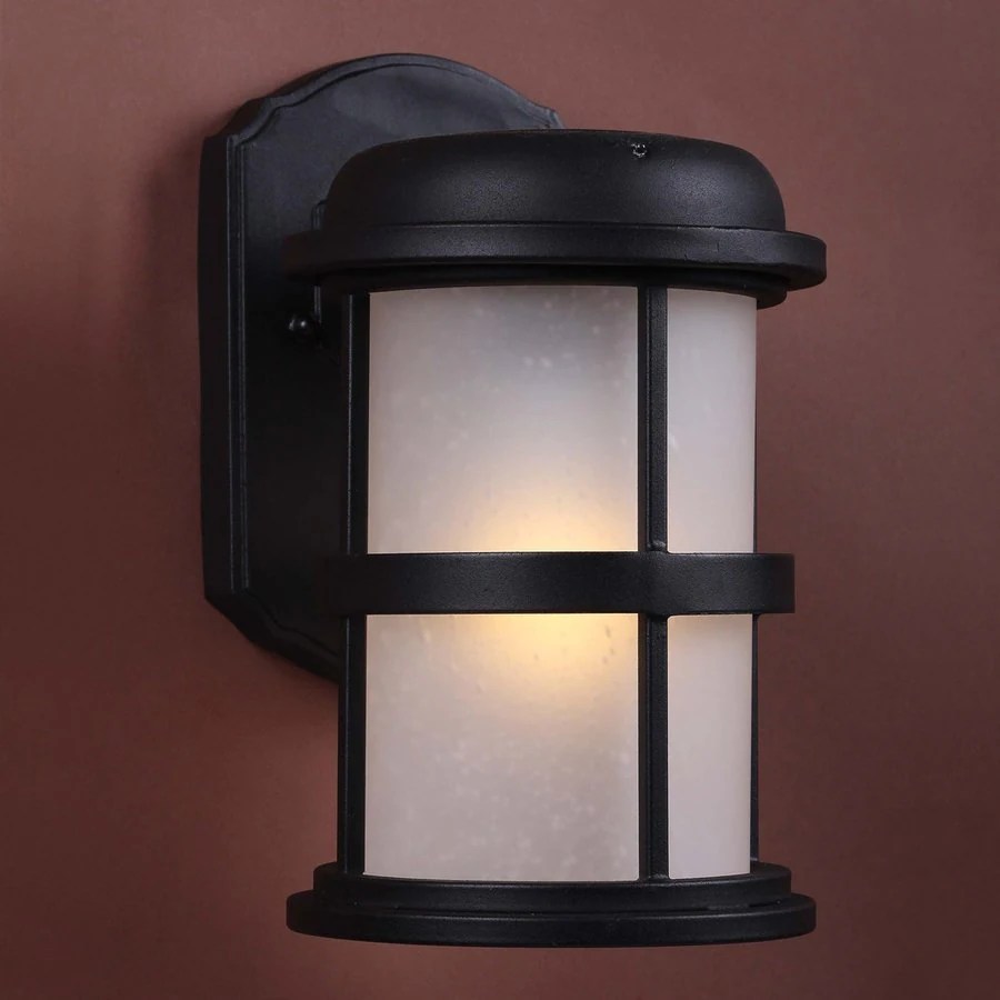 Volume International 9in H LED Black Solar Outdoor Wall Light at