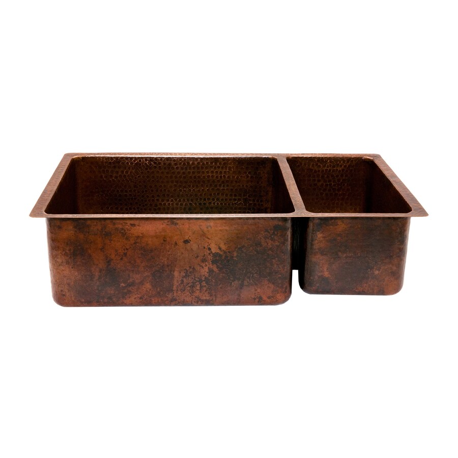 Oil Rubbed Bronze Undermount Kitchen Sink Premier Copper Products 33in x 19in OilRubbed bronze DoubleBasin