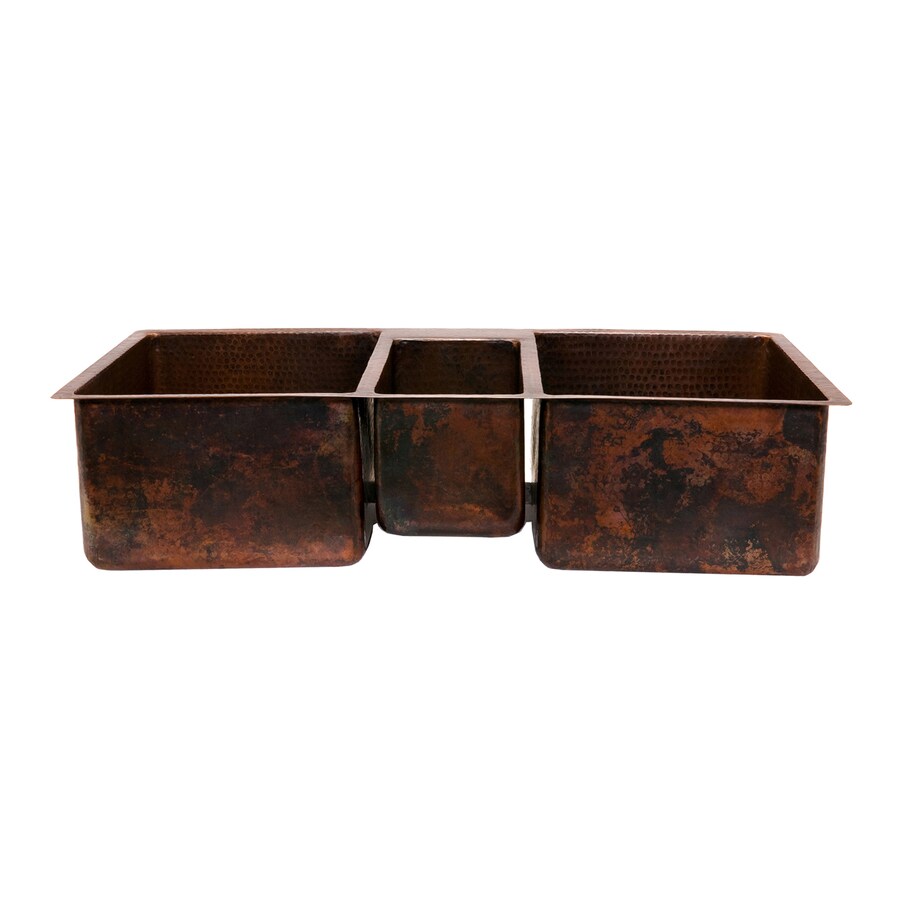Premier Copper Products 42in x 22in OilRubbed bronze TripleBasin