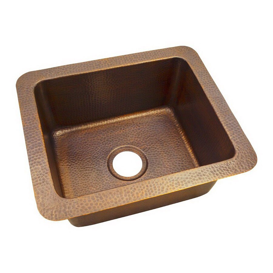 The Copper Factory Artisan 21in x 18in Antique Copper SingleBasin