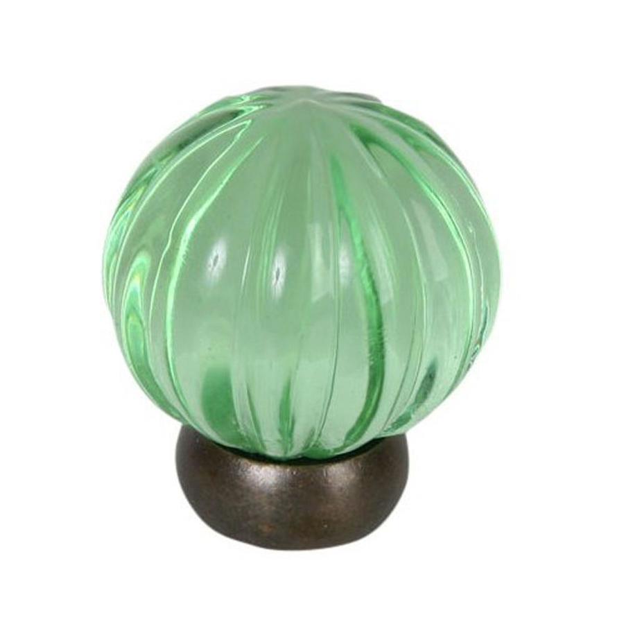 Shop Lew's Hardware Melon Glass Transparent Green/Oil Rubbed Bronze