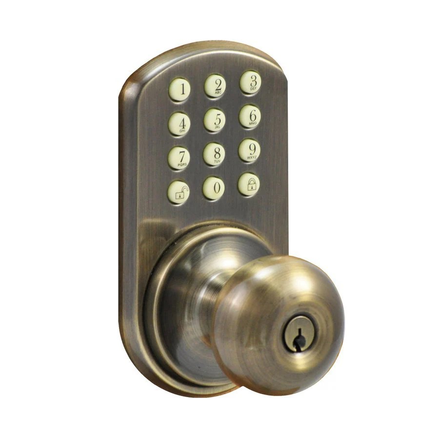 Shop Morning Industry HSeries Antique Brass Electronic Entry Door